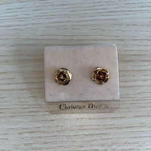 Dior Gold Rose Earrings